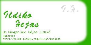ildiko hejas business card